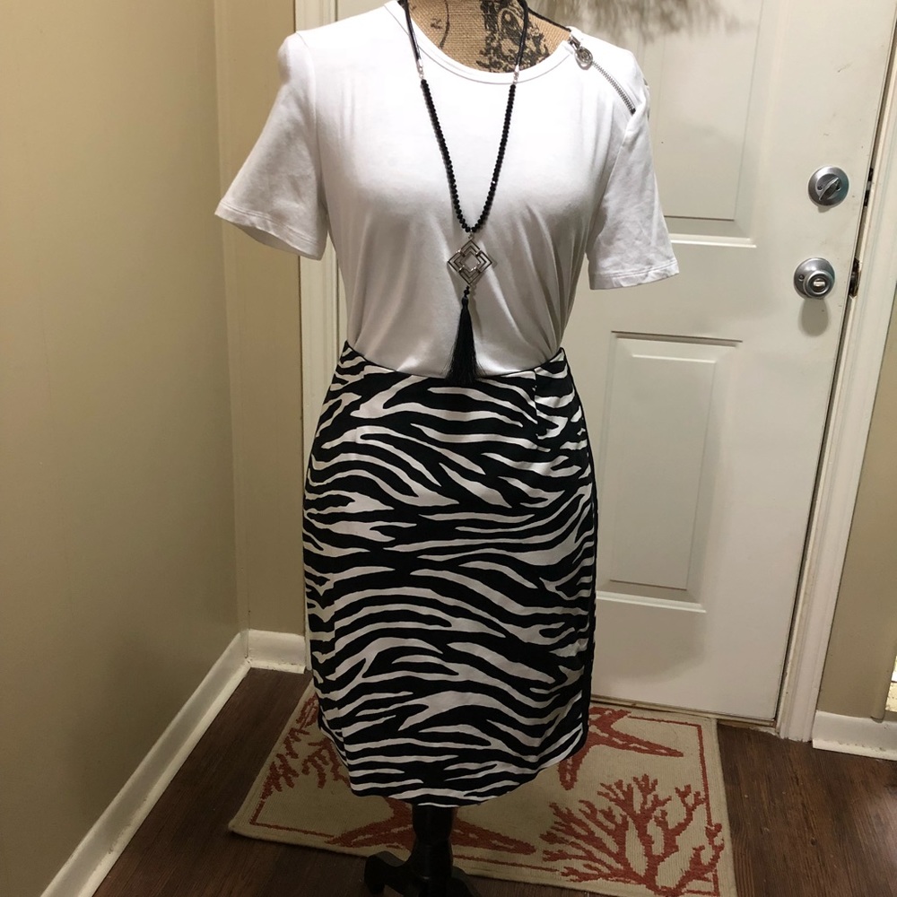 WHBM zebra print skirt